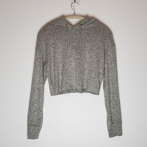 So Gray Cropped Hoodie